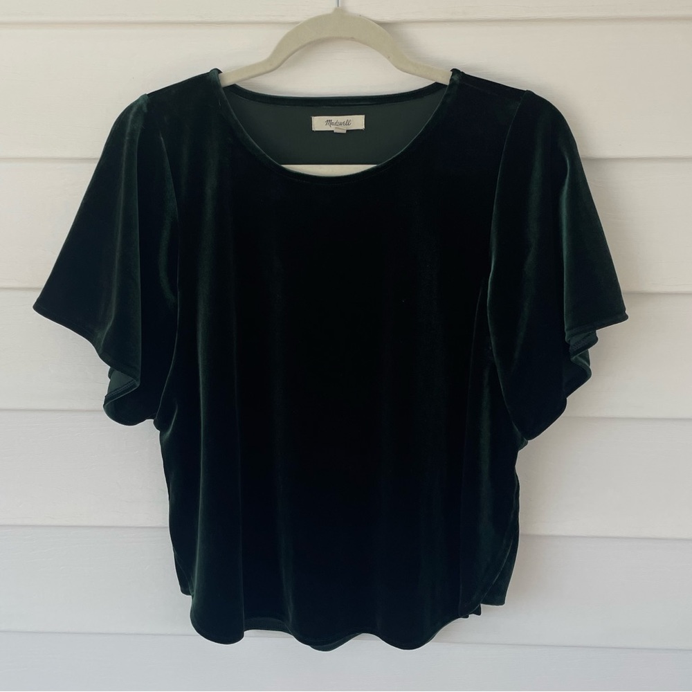 Madewell Forest Green Butterfly Top- Size Medium